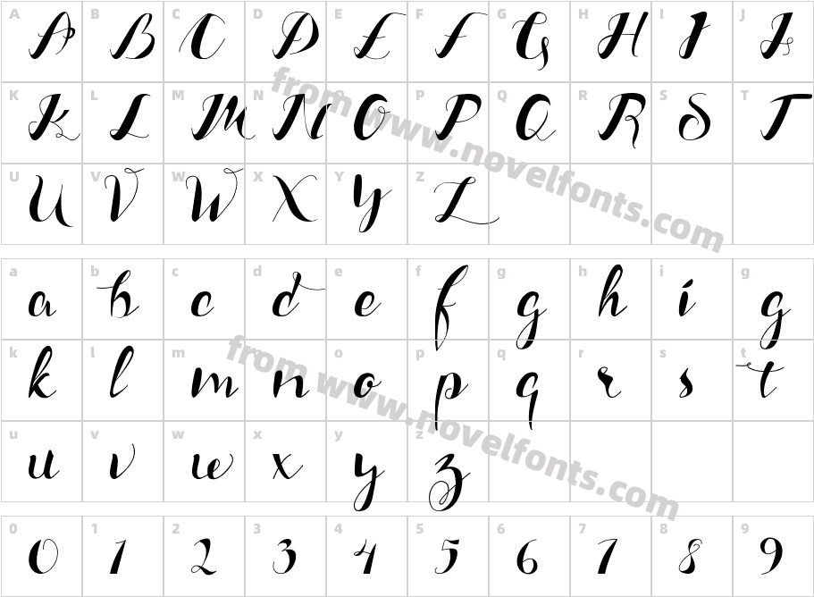 Nafeeza RegularCharacter Map