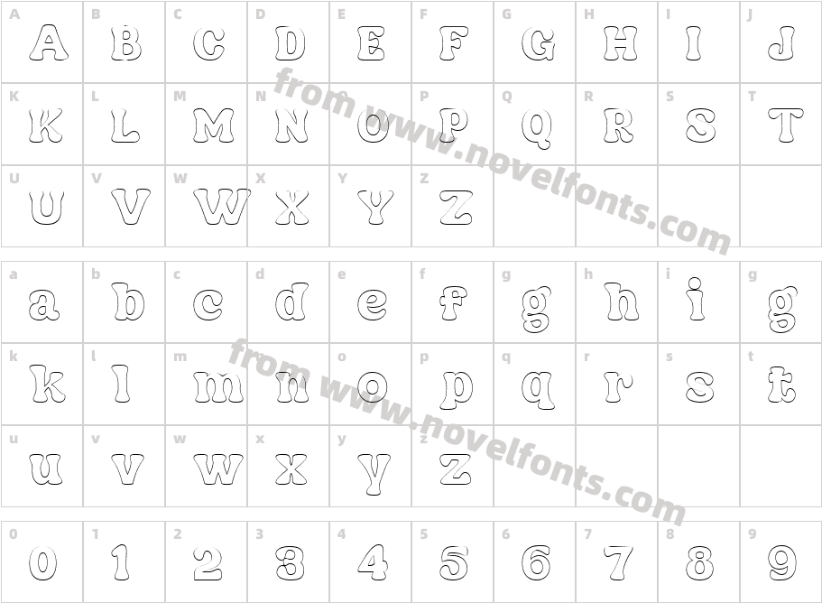 Nagbuloe Bold OutlineCharacter Map