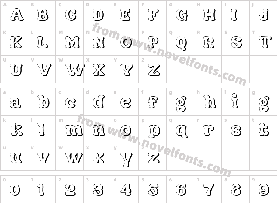 Nagbuloe Bold ShadowCharacter Map