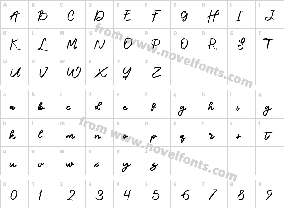 Naraine Personal Use RegularCharacter Map