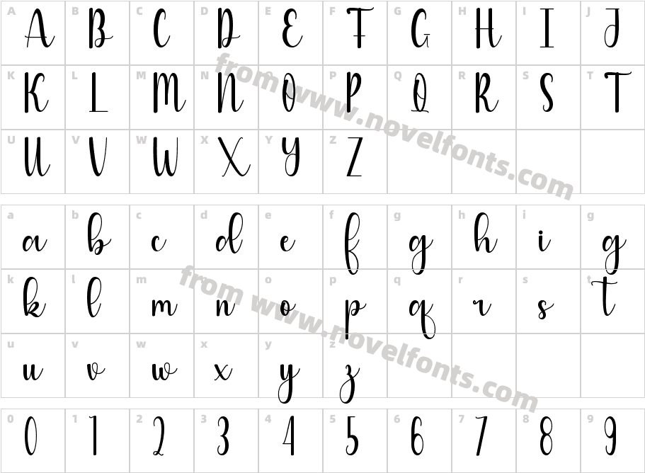 Nataliya RegularCharacter Map