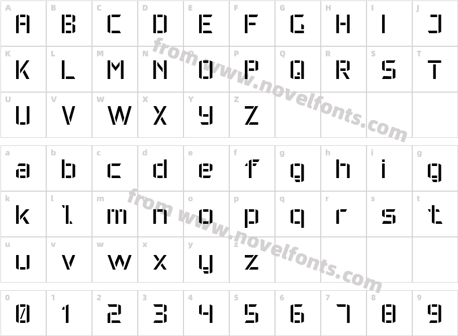 Military Font 7Character Map