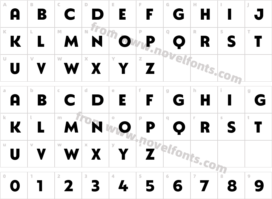 Natom Pro Title BoldCharacter Map