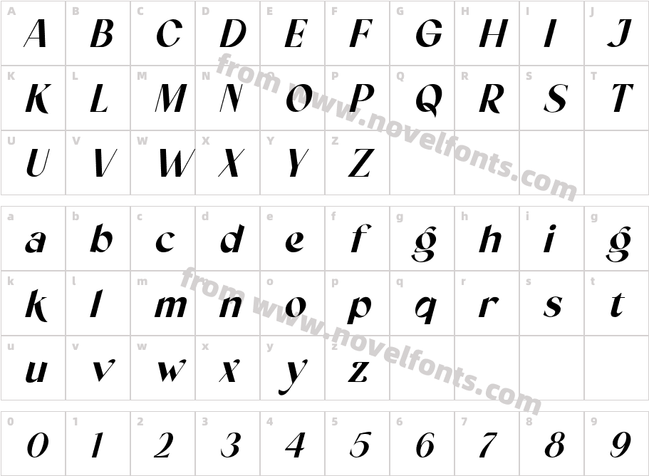 Nature Keystone ItalicCharacter Map