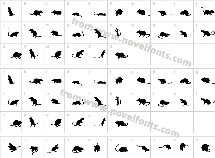 Naughtymouse RegularCharacter Map