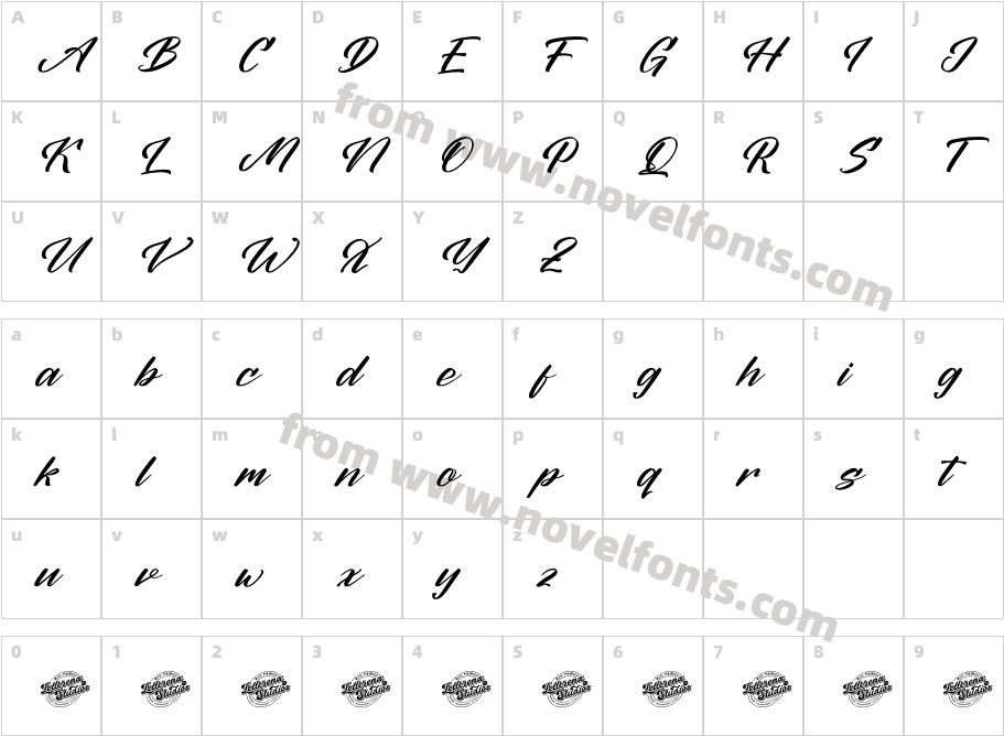 Nautical Prestige DEMO VERSION ItalicCharacter Map