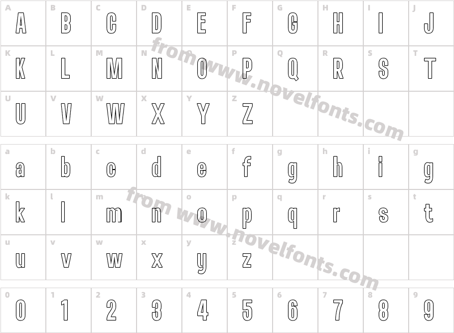 Navagio OutlineCharacter Map