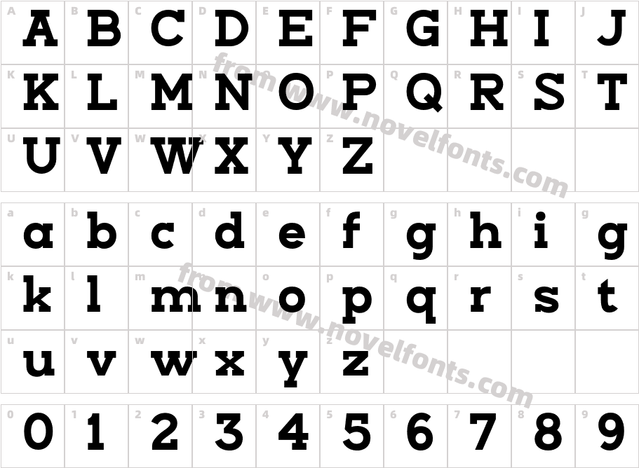 Nayanika Slab BoldCharacter Map
