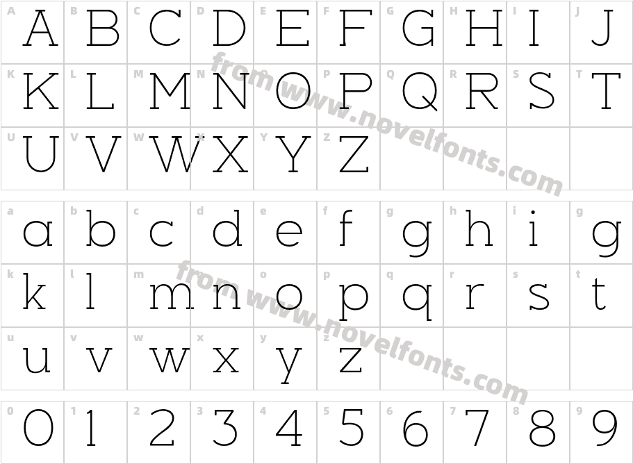 Nayanika Slab Extra LightCharacter Map
