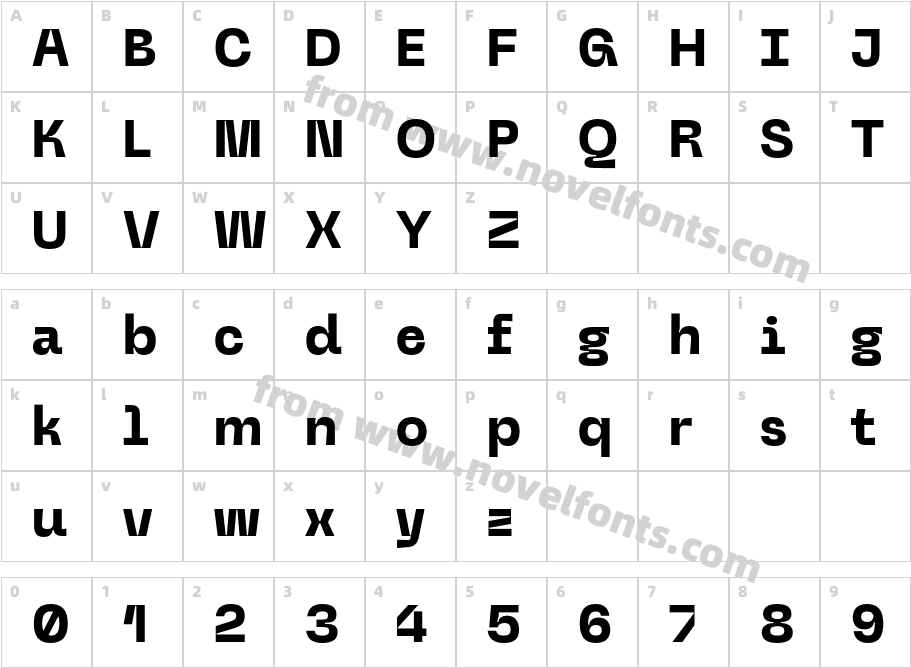 Nebulica Extra BoldCharacter Map