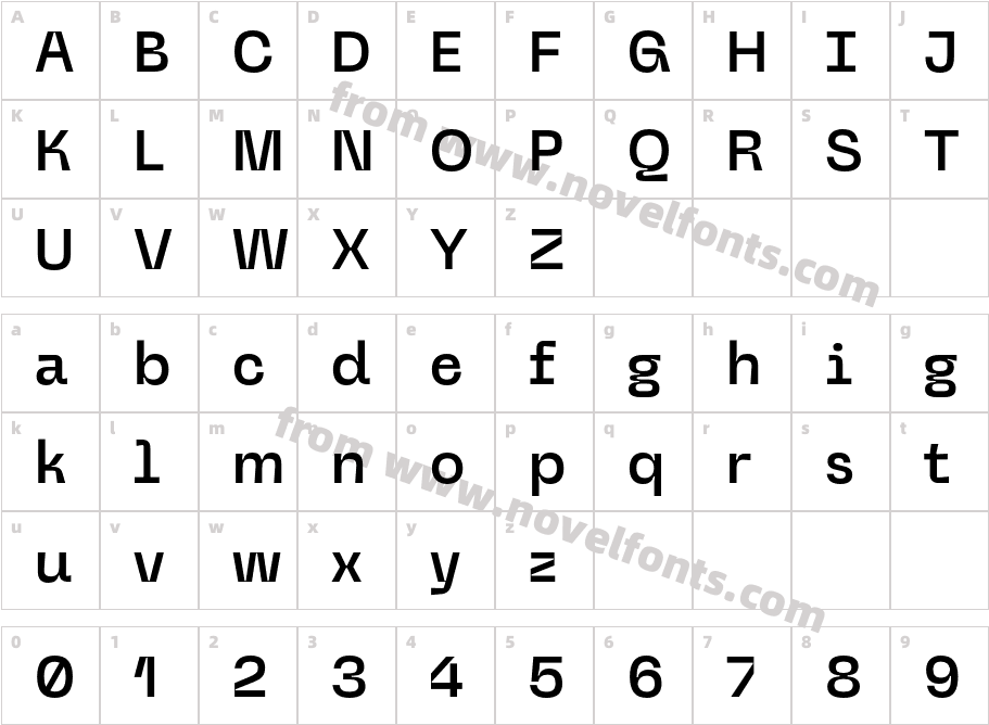 Nebulica MediumCharacter Map