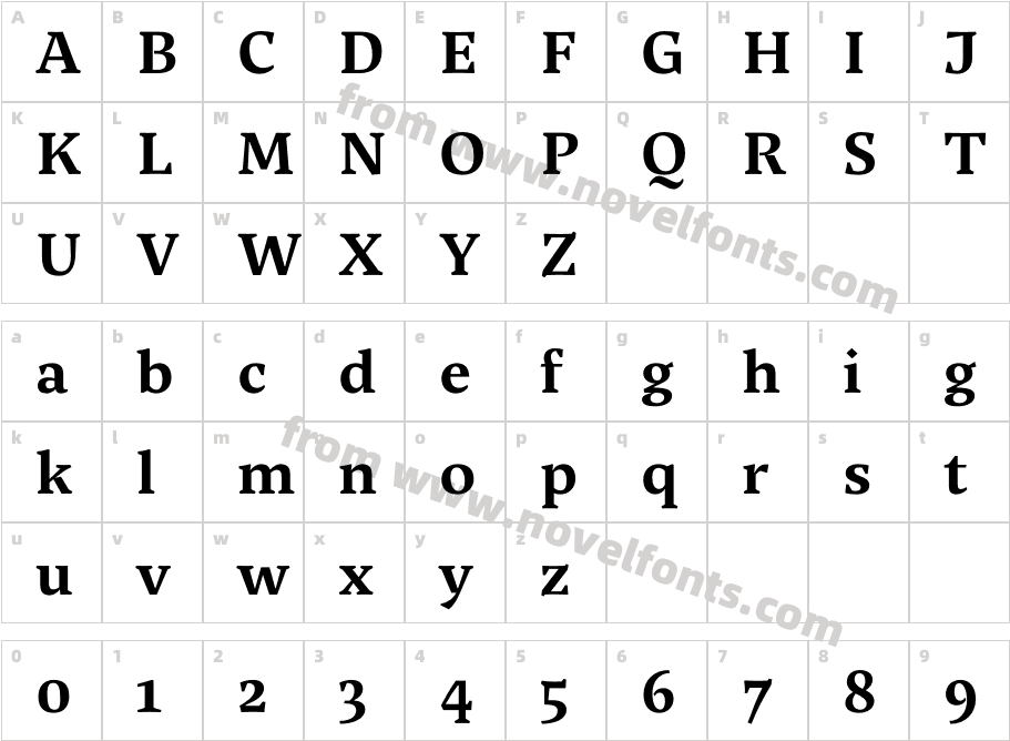 Neco BoldCharacter Map
