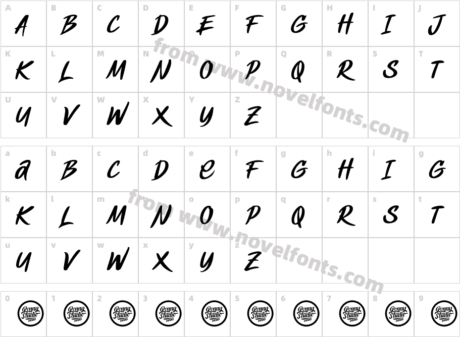 NeoforteDEMO RegularCharacter Map