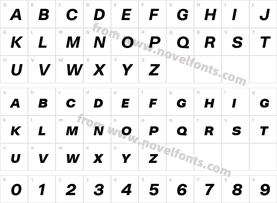Neogrotesk SC Black ItCharacter Map