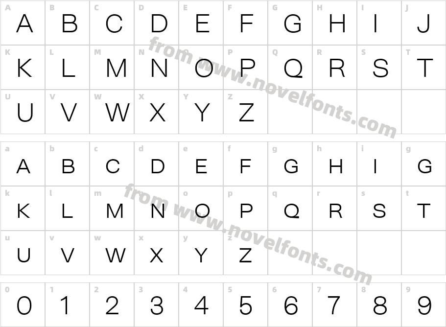 Neogrotesk SC Ult LightCharacter Map
