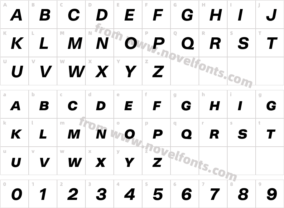 NeogroteskSC Black ItCharacter Map