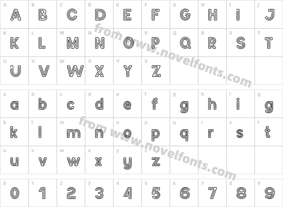 Neonlux RegularCharacter Map