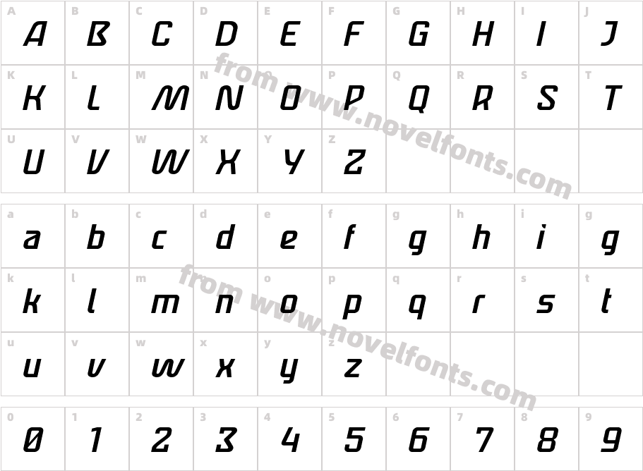 Neotoxic Light Italic Light ItalicCharacter Map