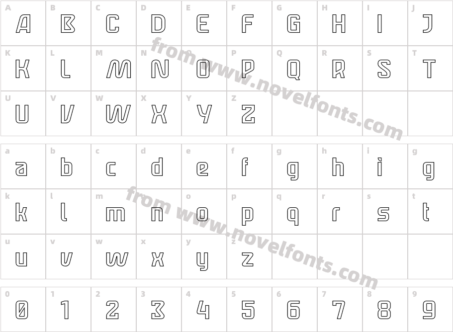 Neotoxic Outline OutlineCharacter Map