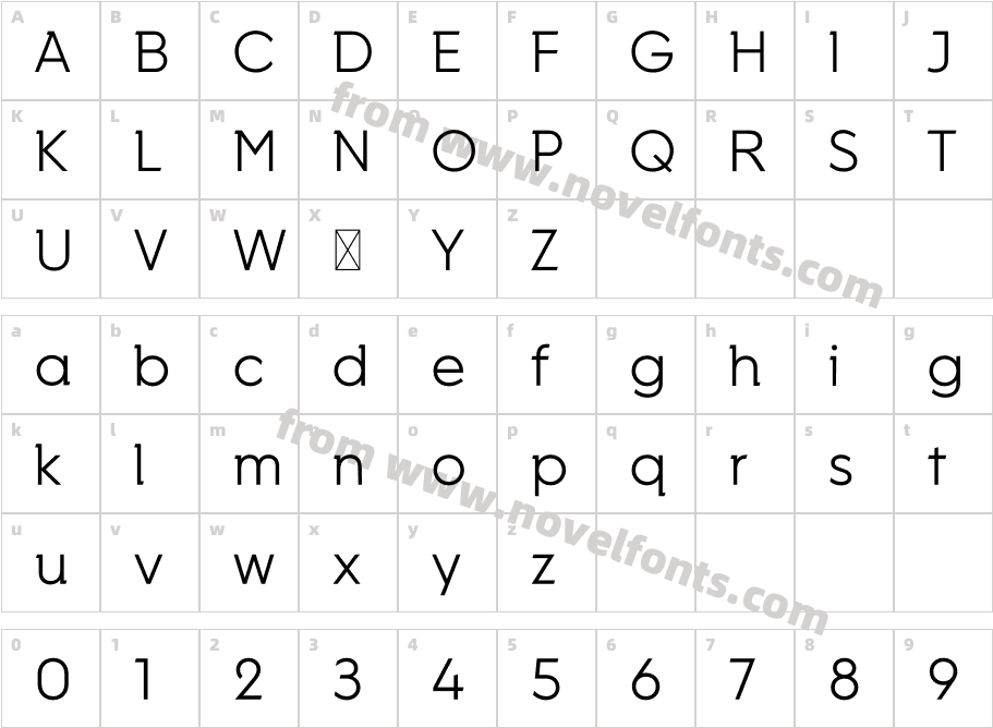 Nesia Sans RegularCharacter Map