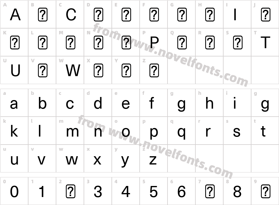Neue Haas UnicaW1G RegularCharacter Map