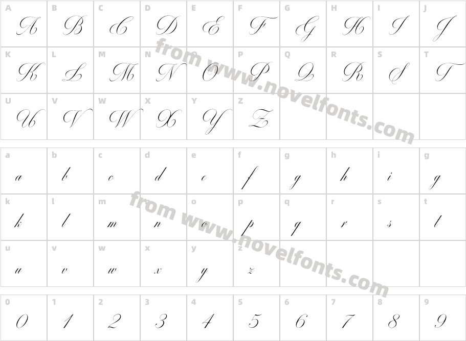 MiltonOneBoldCharacter Map