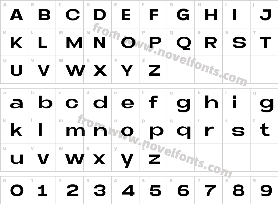 Neue Metana BoldCharacter Map