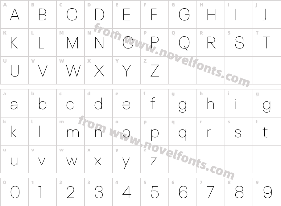 Neue Plak W05 ThinCharacter Map