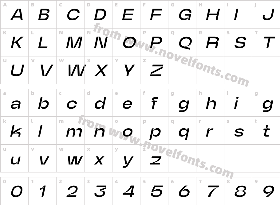Neue Power W05 Bold ObliqueCharacter Map