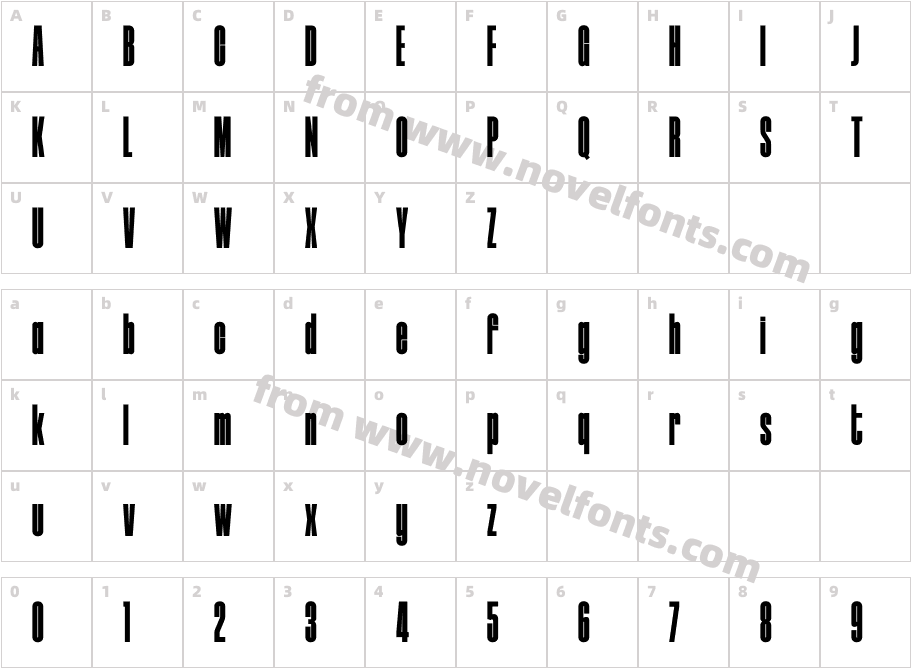 Neumatic Compressed SemiboldCharacter Map