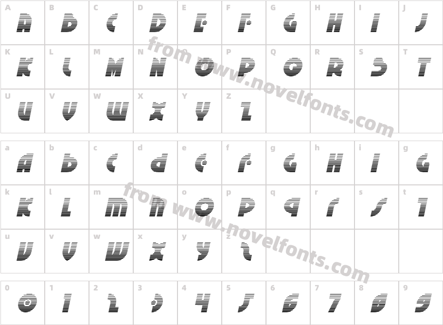 Neuralnomicon Gradient ItalicCharacter Map