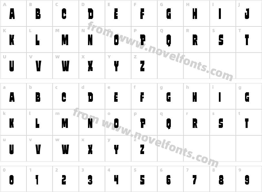 Mindless Brute CondensedCharacter Map