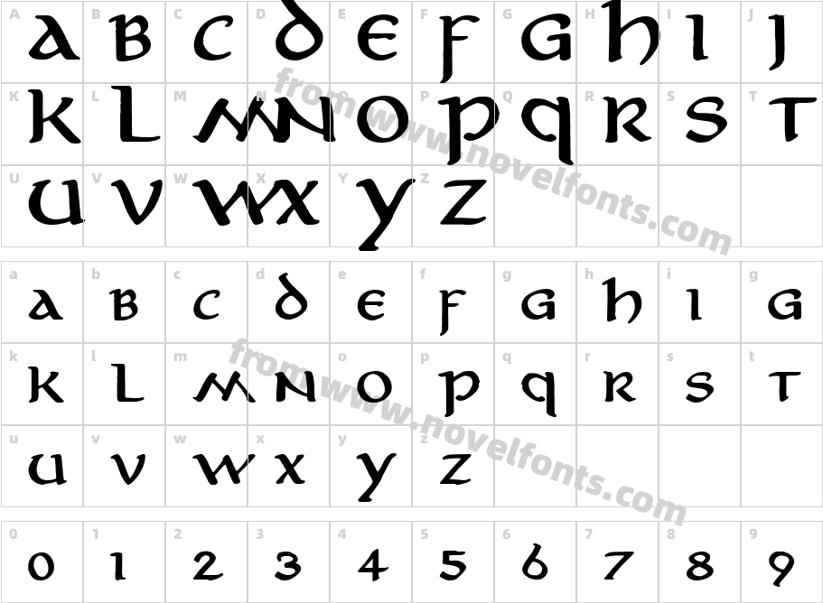 Aniron BoldCharacter Map