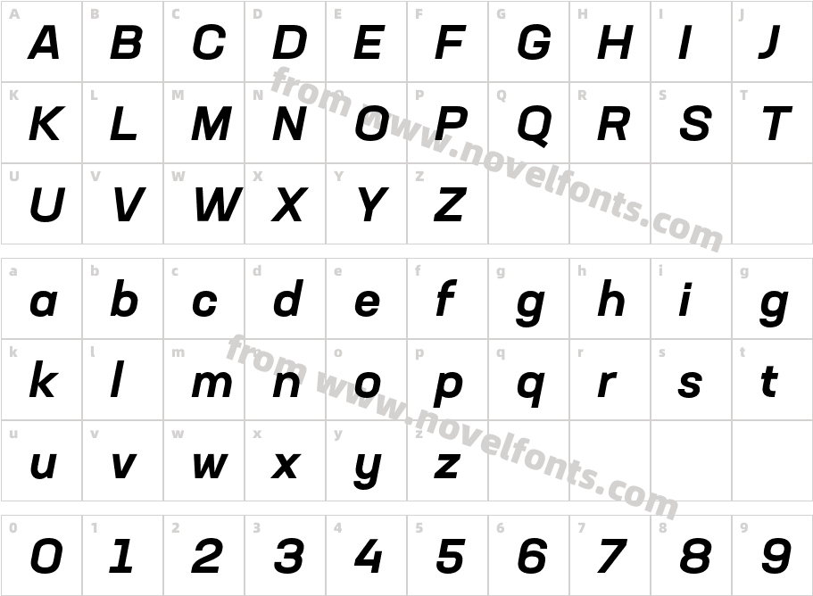 Neusa Next Std Wide Bold ItalicCharacter Map