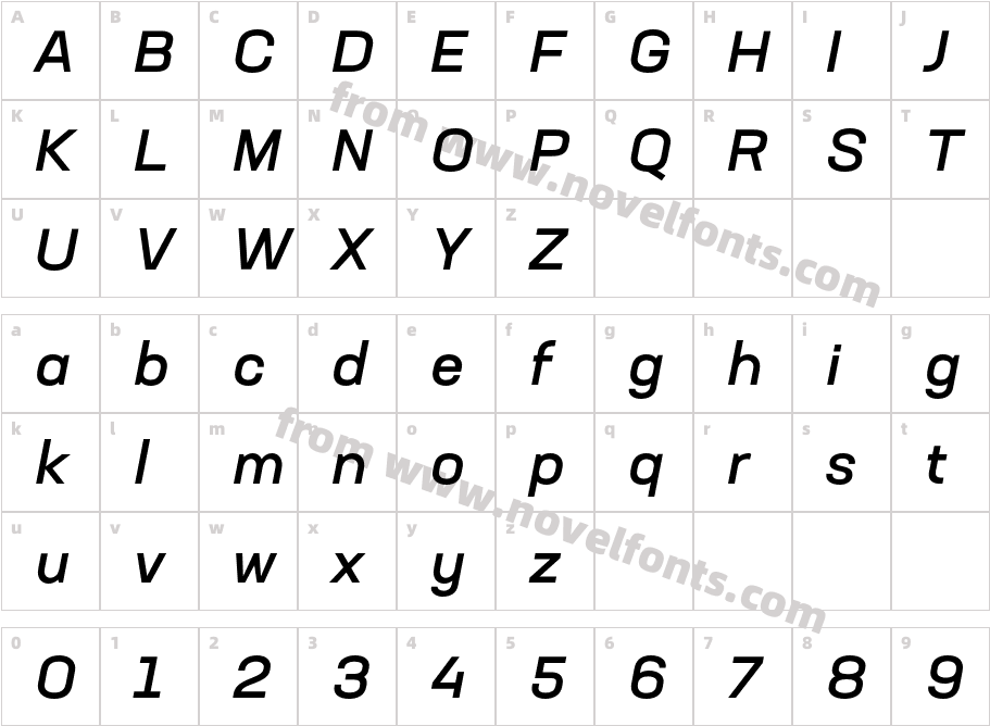 Neusa Next Std Wide Medium ItalicCharacter Map