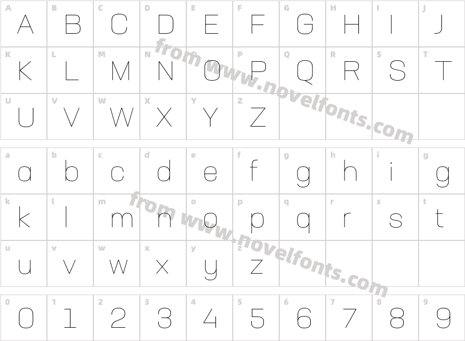 Neusa Next Std Wide ThinCharacter Map
