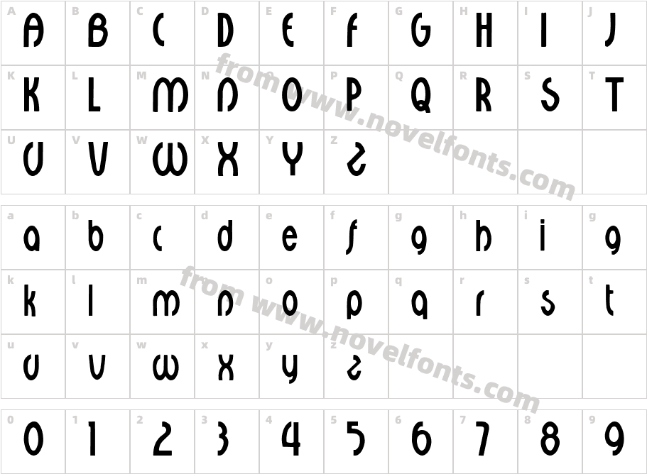 Minerva RegularCharacter Map