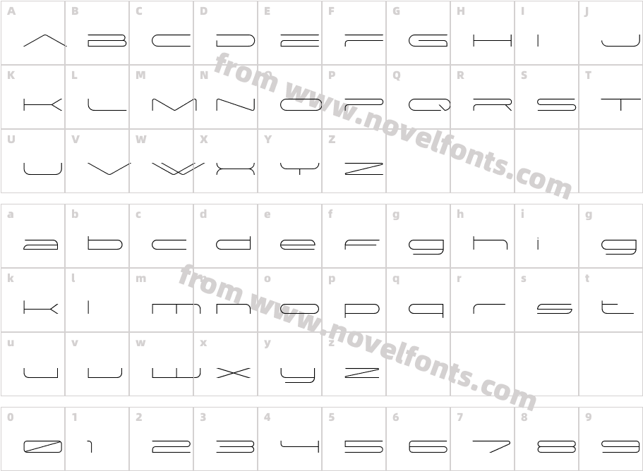 Nevia Light ExpandedCharacter Map