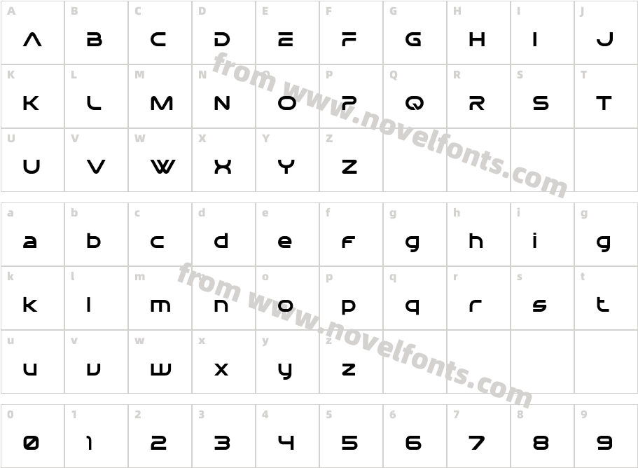 Nevia RegularCharacter Map