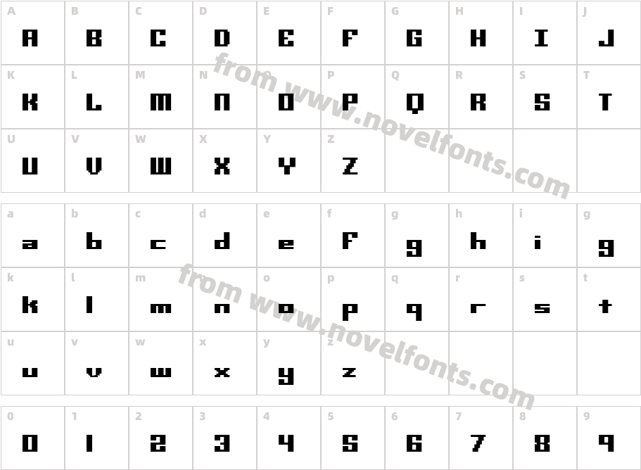 Mini Kaliber S TT -BRK-Character Map