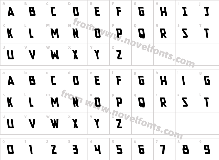 New Comic Title Semi LeftalicCharacter Map