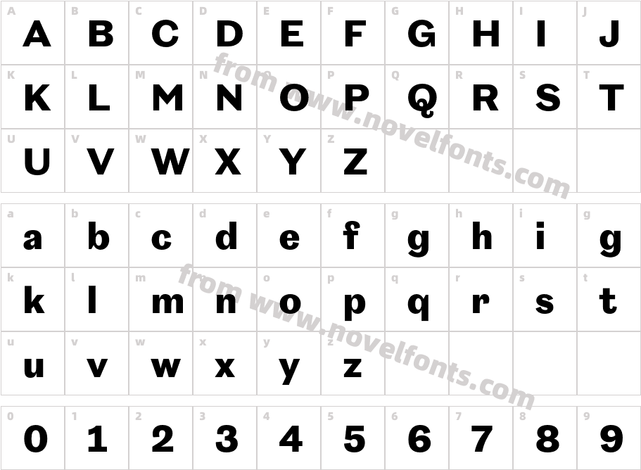 New Reason BoldCharacter Map