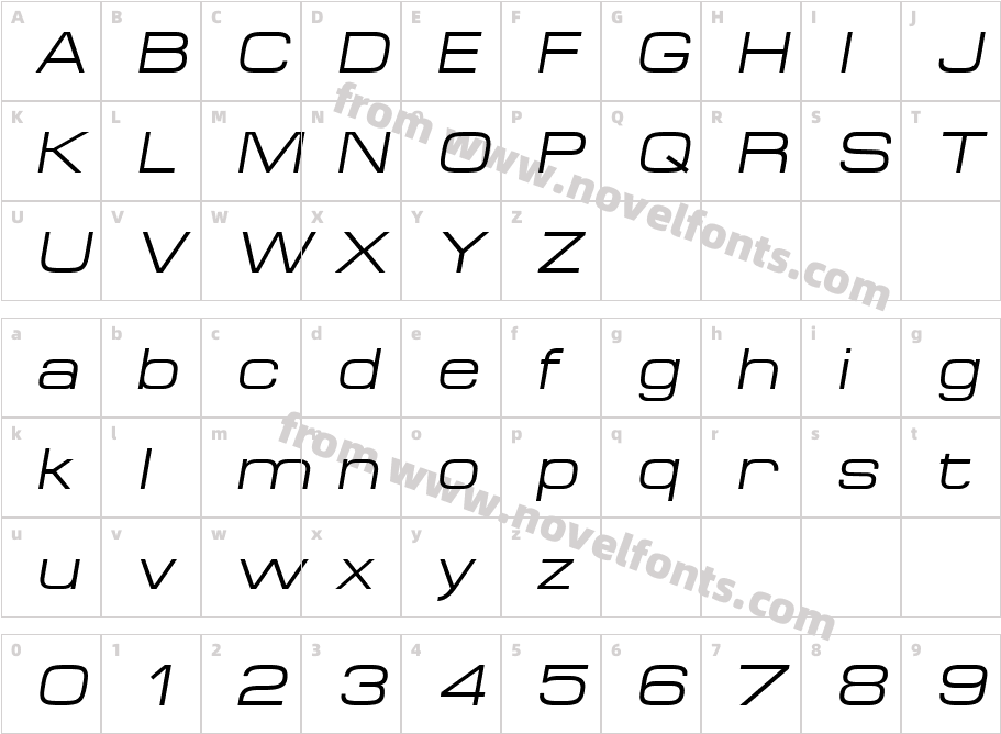 Minima Expanded SSi Expanded ItalicCharacter Map