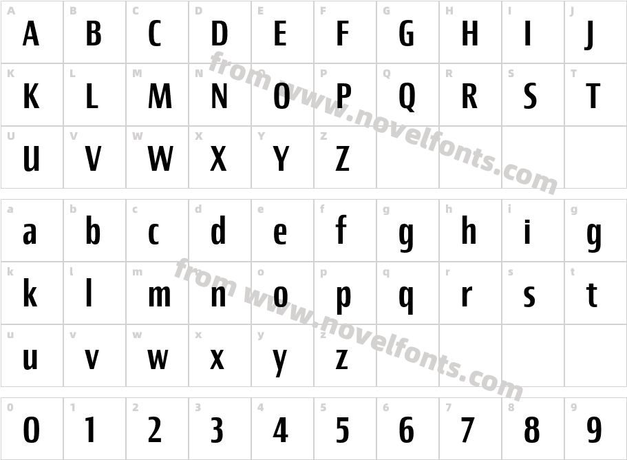 Newbery Sans Pro Cd MediumCharacter Map