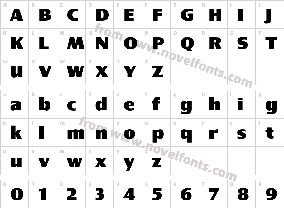 Newbery Sans Pro Xp Extra BoldCharacter Map