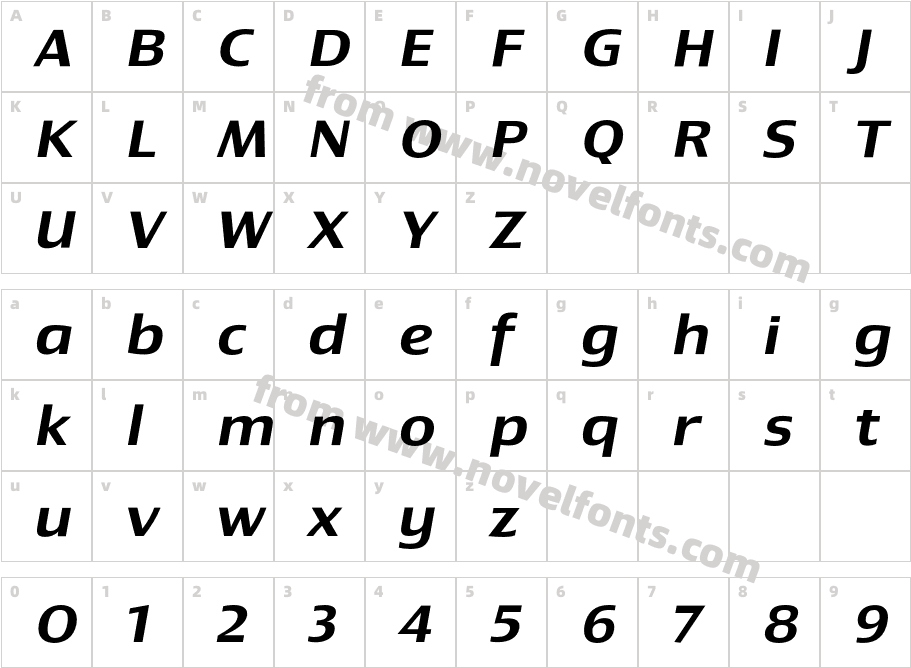 Newbery Sans Pro Xp Medium ItCharacter Map