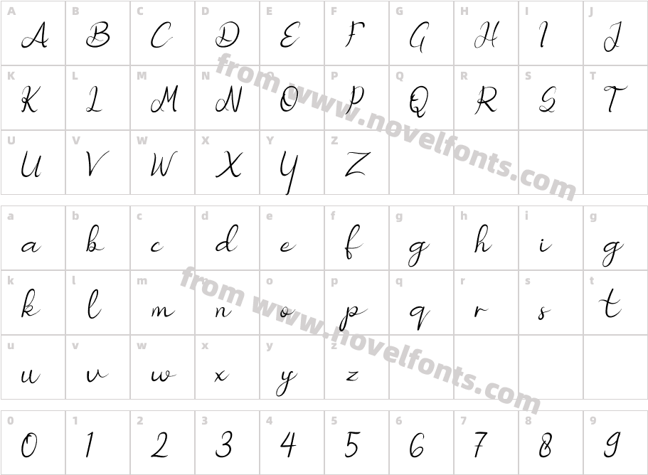 Nicollia ItalicCharacter Map