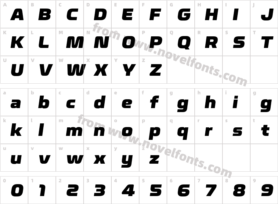 Nicomedia Black ItalicCharacter Map