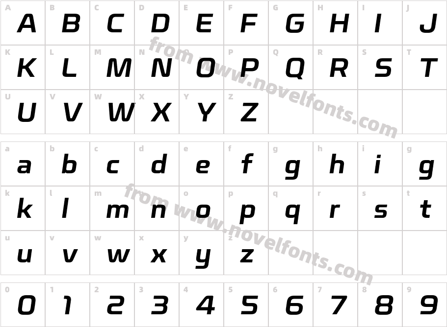 Nicomedia Semibold ItalicCharacter Map