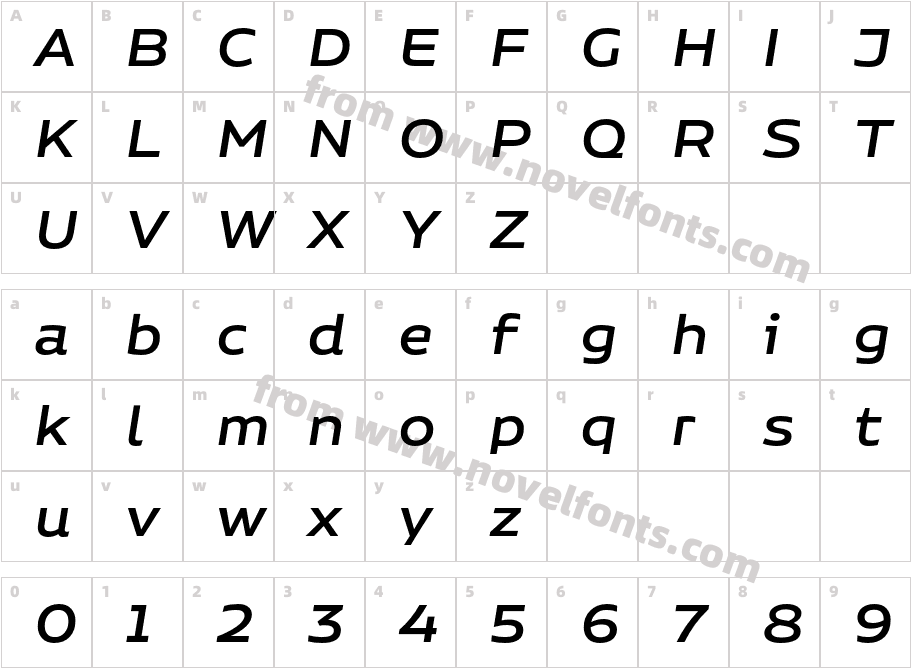 Niemeyer Medium ItCharacter Map